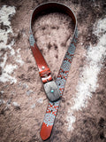 "Dakota" Aztec Embossed Brown/Turquoise Hooey Belt - Apparel - Hooey - Bronco Western Supply Co.