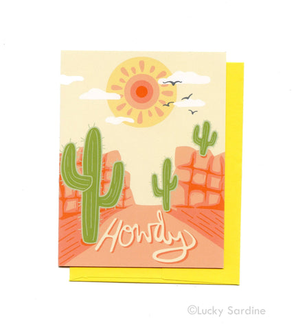 Desert Vibes, Cactus Birthday Or Hello Card - Gift Items - Lucky Sardine - Bronco Western Supply Co.