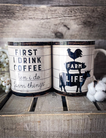 Do Farm Things Stoneware Mug - Gift Items - Primitives by Kathy - Bronco Western Supply Co.