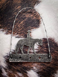 Equine Motif Ornament with Glitter Finish - Western Pleasure Silver - Gift Items - Gift Corral - Bronco Western Supply Co.