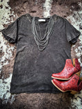 Frisco Acid - Wash V - Neck Tee - Ash Black - Bronco Western Supply Co. - Bronco Western Supply Co.