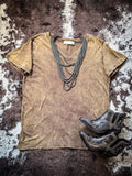 Frisco Acid - Wash V - Neck Tee - Mahogany - Apparel - Bronco Western Supply Co. - Bronco Western Supply Co.