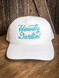 Howdy Darlin' Trucker Cap - White - Apparel - Bronco Western Supply Co. - Bronco Western Supply Co.