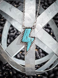 Lightning Bolt Necklace - Turquoise - Jewelry - Bronco Western Supply Jewelry - Bronco Western Supply Co.