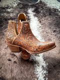 Myra Bag - Dakota Charm Booties in Caramel - Women's Shoe - Western Boot - Bronco Western Supply Co.