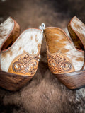 Myra Bag - Horse Jane - Hand Tooled & Hair On Bootie - Women's Shoes - Bronco Western Supply Co.