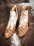 Myra Bag - Horse Jane - Hand Tooled & Hair On Bootie - Women's Shoes - Bronco Western Supply Co.