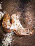 Myra Bag - Horse Jane - Hand Tooled & Hair On Bootie - Women's Shoes - Bronco Western Supply Co.