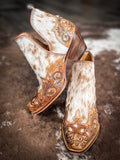 Myra Bag - Horse Jane - Hand Tooled & Hair On Bootie - Women's Shoes - Bronco Western Supply Co.