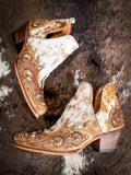 Myra Bag - Horse Jane - Hand Tooled & Hair On Bootie - Women's Shoes - Bronco Western Supply Co.