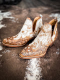 Myra Bag - Horse Jane - Hand Tooled & Hair On Bootie - Women's Shoes - Bronco Western Supply Co.