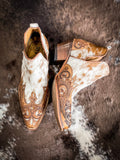 Myra Bag - Horse Jane - Hand Tooled & Hair On Bootie - Women's Shoes - Bronco Western Supply Co.