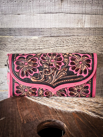 Myra Bag - Magna Falls Hand - tooled Flap Wallet - Purses & Wallets - Myra Bag - Bronco Western Supply Co.