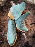 Myra Bag - Maisie Stitched Leather Booties in Turquoise - Women's Shoes - Myra Bag - Bronco Western Supply Co.