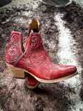 Myra Bag - Western Moxie Booties in Scarlet - Women's Shoes - Myra Bag - Bronco Western Supply Co.