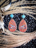 Outlaw Embossed Leather Earrings - Jewelry - Bronco Western Supply Jewelry - Bronco Western Supply Co.