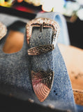 Platinum Buckles Platform Wedge Sandals in Denim - Women's Shoes - 2 Fly Co. (BWS) - Bronco Western Supply Co.