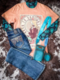 Road To Nowhere Cowgirls Graphic Tee - Coral - Apparel - Bronco Western Supply Co. - Bronco Western Supply Co.