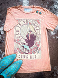 Road To Nowhere Cowgirls Graphic Tee - Coral - Apparel - Bronco Western Supply Co. - Bronco Western Supply Co.