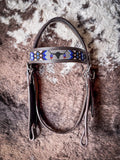 Royal King Beaded Longhorn Browband Headstall - Headstalls & Accessories - Tough 1 - Bronco Western Supply Co.