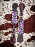 Royal King Purple and Blue Sunflower Spur Straps - Spurs - Tough 1 - Bronco Western Supply Co.