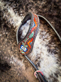 Silver Royal Aztec and Flower Ear Headstall - Headstalls & Accessories - Tough 1 - Bronco Western Supply Co.