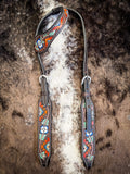 Silver Royal Aztec and Flower Ear Headstall - Headstalls & Accessories - Tough 1 - Bronco Western Supply Co.