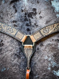 Silver Royal Sunflower and Black Lace Headstall and Breast Collar Set - Headstalls & Accessories - Tough 1 - Bronco Western Supply Co.