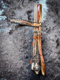 Silver Royal Sunflower and Black Lace Headstall and Breast Collar Set - Headstalls & Accessories - Tough 1 - Bronco Western Supply Co.