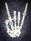 Skeleton Rock Hand Sign Tee - Vintage Black - Apparel - Bronco Western Supply Co. - Bronco Western Supply Co.