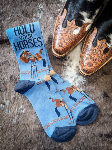 Socks - Hold Your Horses - Women's Boots - Primitives by Kathy - Bronco Western Supply Co.