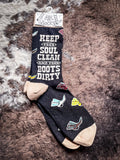 Socks - Keep Your Boots Dirty - Women's Boots - Primitives by Kathy - Bronco Western Supply Co.