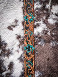 "Sundown" Tan/Rust Aztec Filigree Embossed Hooey Belt - Apparel - Hooey - Bronco Western Supply Co.