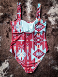 "The Ollie" Rust Aztec Hooey Swimsuit - Apparel - Hooey - Bronco Western Supply Co.