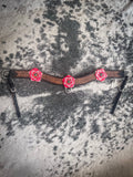 Tough 1 3 - D Zinnia Flower Tripping Collar - Breast Collars - Bronco Western Supply Co. - Bronco Western Supply Co.