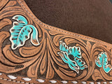 Tough1 Floral Tooled Contour Felt Saddle Pad - Brown - Saddle Pads - Tough 1 - Bronco Western Supply Co.