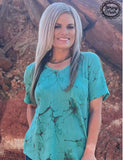 Turquoise Herd V - Neck Top - Apparel - Sterling Kreek - Bronco Western Supply Co.