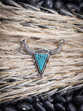 Western Steer Head Necklace - Turquoise - Jewelry - Bronco Western Supply Co.