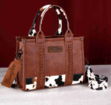 Wrangler Cow Print Tote - Brown - Purses & Wallets - Wrangler - Bronco Western Supply Co.