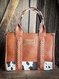 Wrangler Cow Print Tote - Brown - Purses & Wallets - Wrangler - Bronco Western Supply Co.