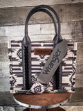 Wrangler Southwestern Print Small Canvas Tote/Crossbody - Black - Purses & Wallets - Wrangler - Bronco Western Supply Co.