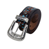 Myra Bag - Turquoise Hand Tooled Leather Belt - Western Belt - Bronco Western Supply Co. 